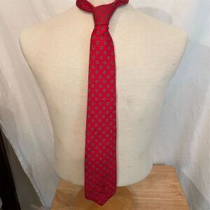 Countess Mara Mens Red Geometric Silk Tie Classic Length capsule Careercore Corp